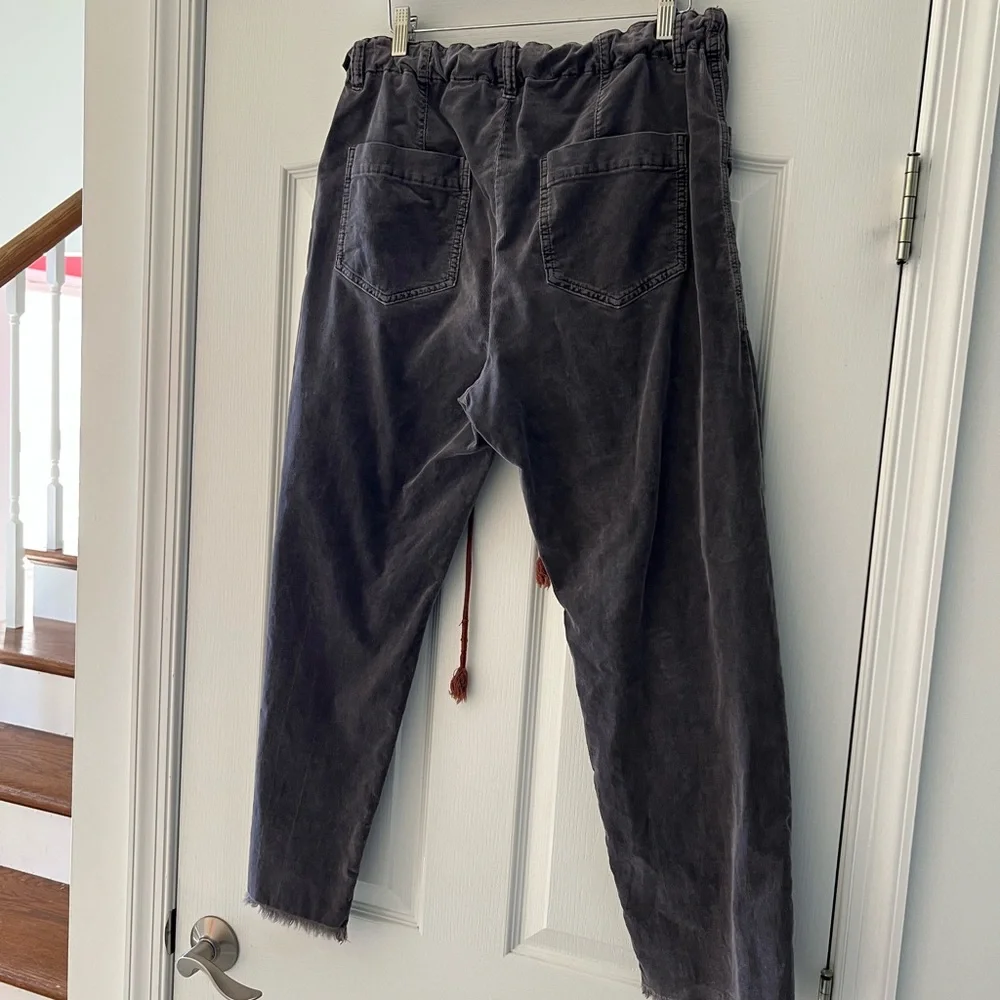 Free People Dark Gray Ankle Jeans with Red Drawstring - Picture 2 of 6